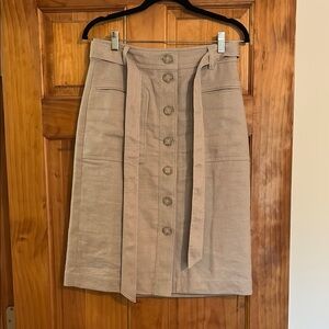J. Crew Tan Tie Front Pencil Skirt